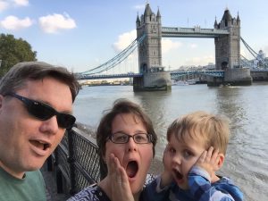 Megan Tucker and her family at the London Bridge