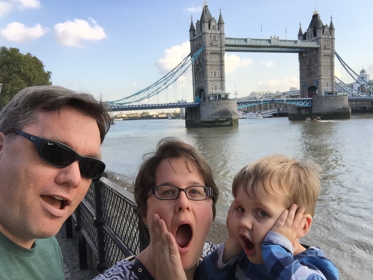 Megan Tucker and her family at the London Bridge