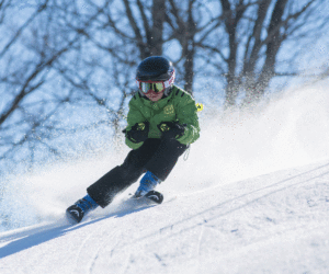 skiing boy snow