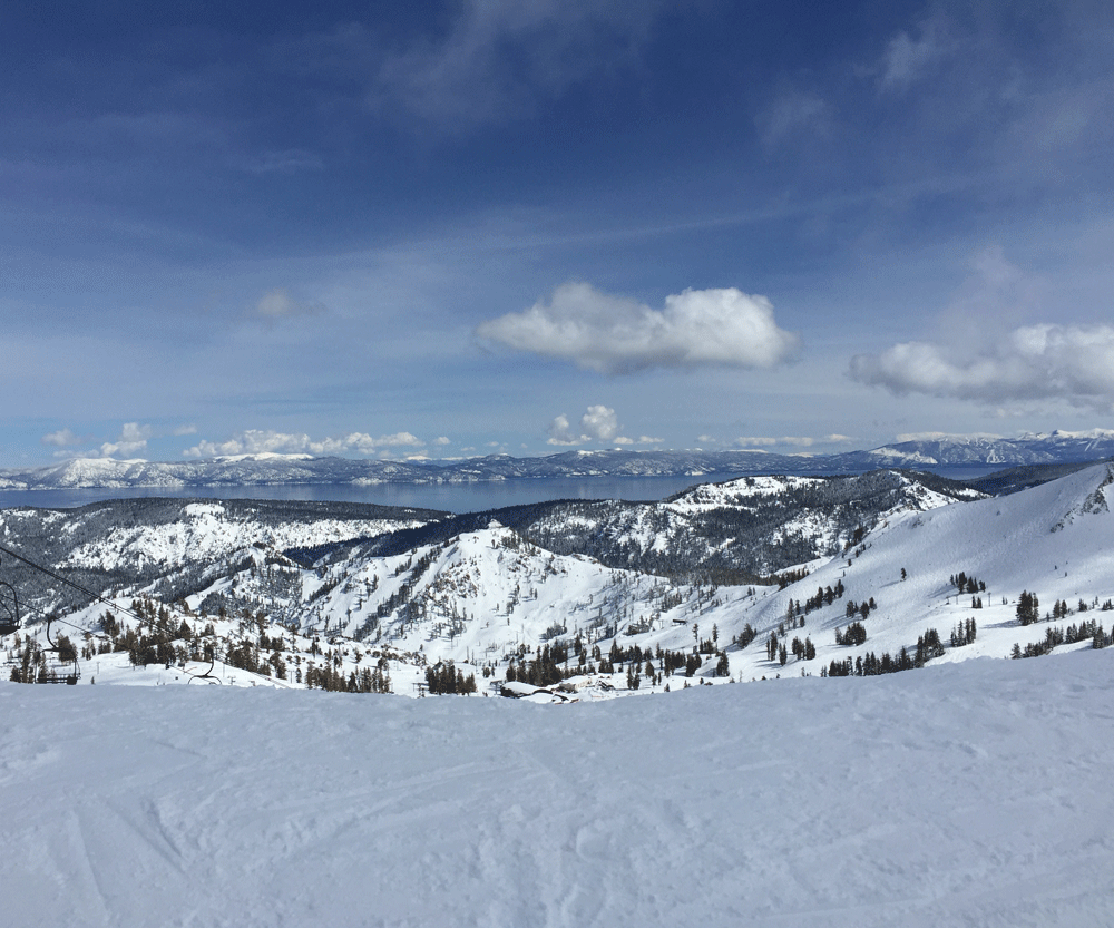 skiing mountain view