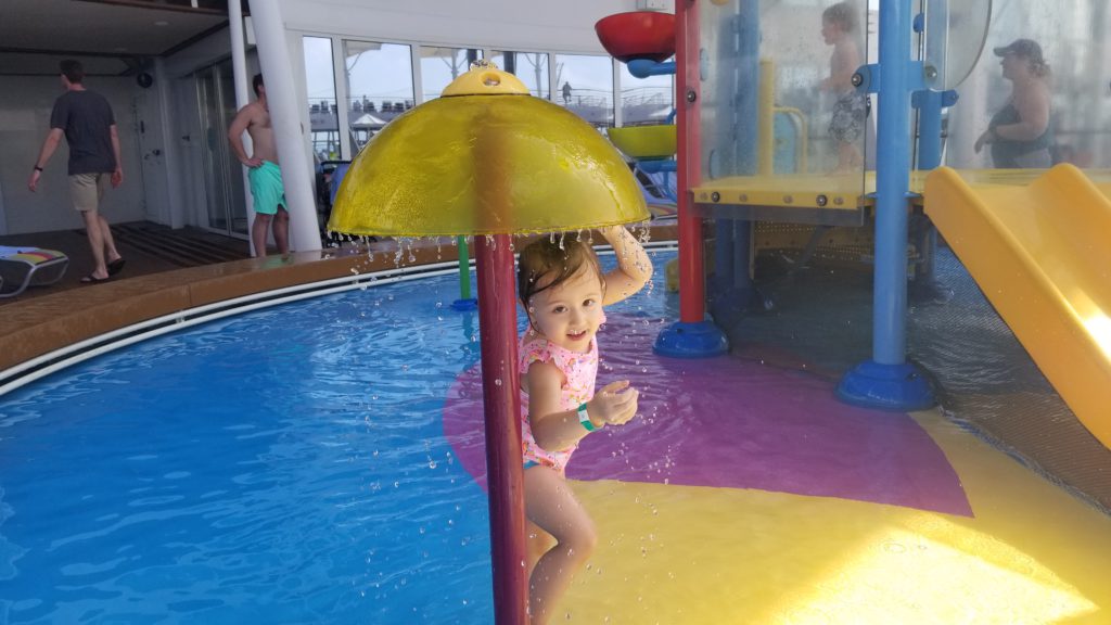Enjoying the cruise's pool deck