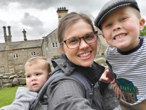 Christa Adell Kile in London with her kids