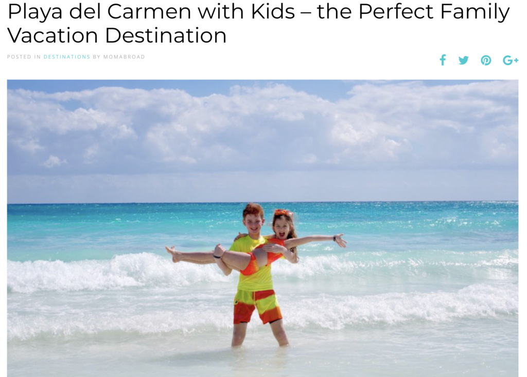 Kids on the beach at Playa Del Carmen