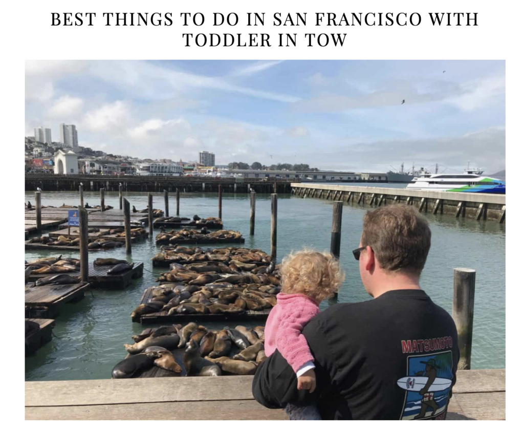 father and daughter on the pier in San Francisco