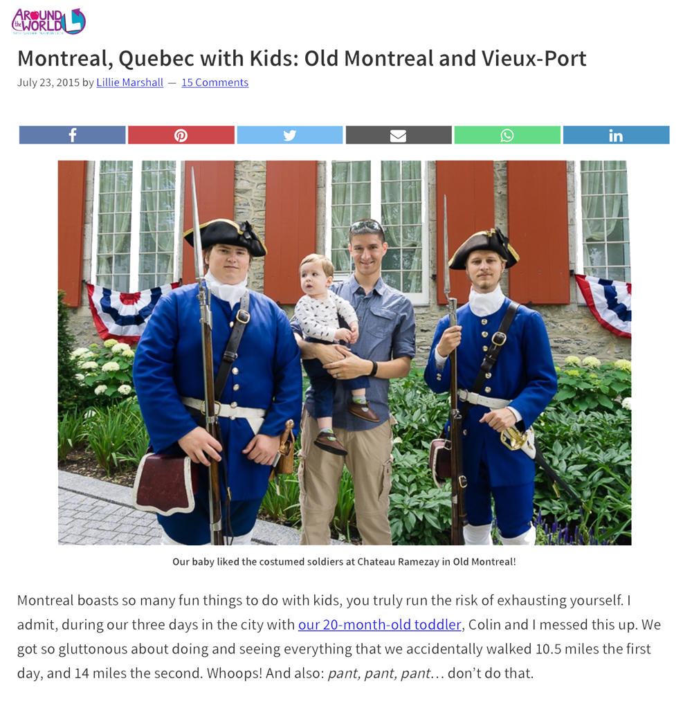 Costumed soldier at Chateau Ramezay Montreal