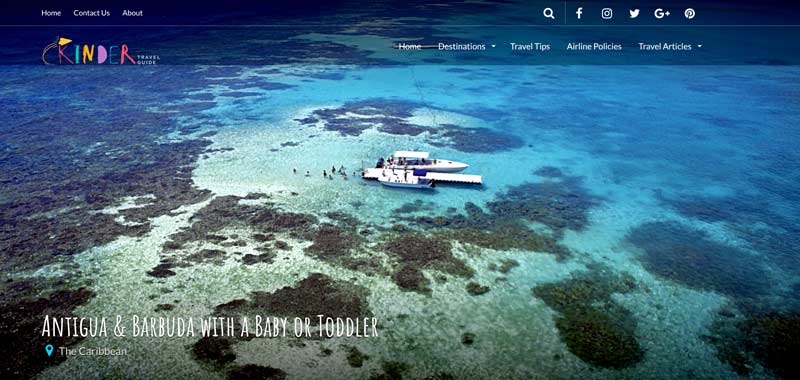Kinder Travel Guide-Website snapshot