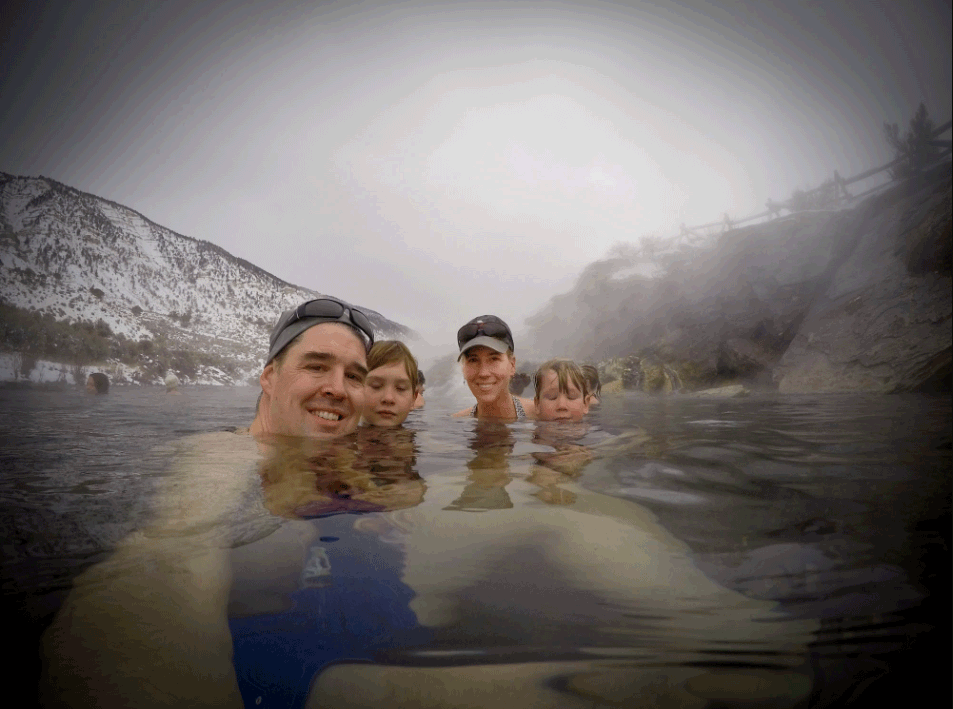 Yellowstone National Park hot springs family